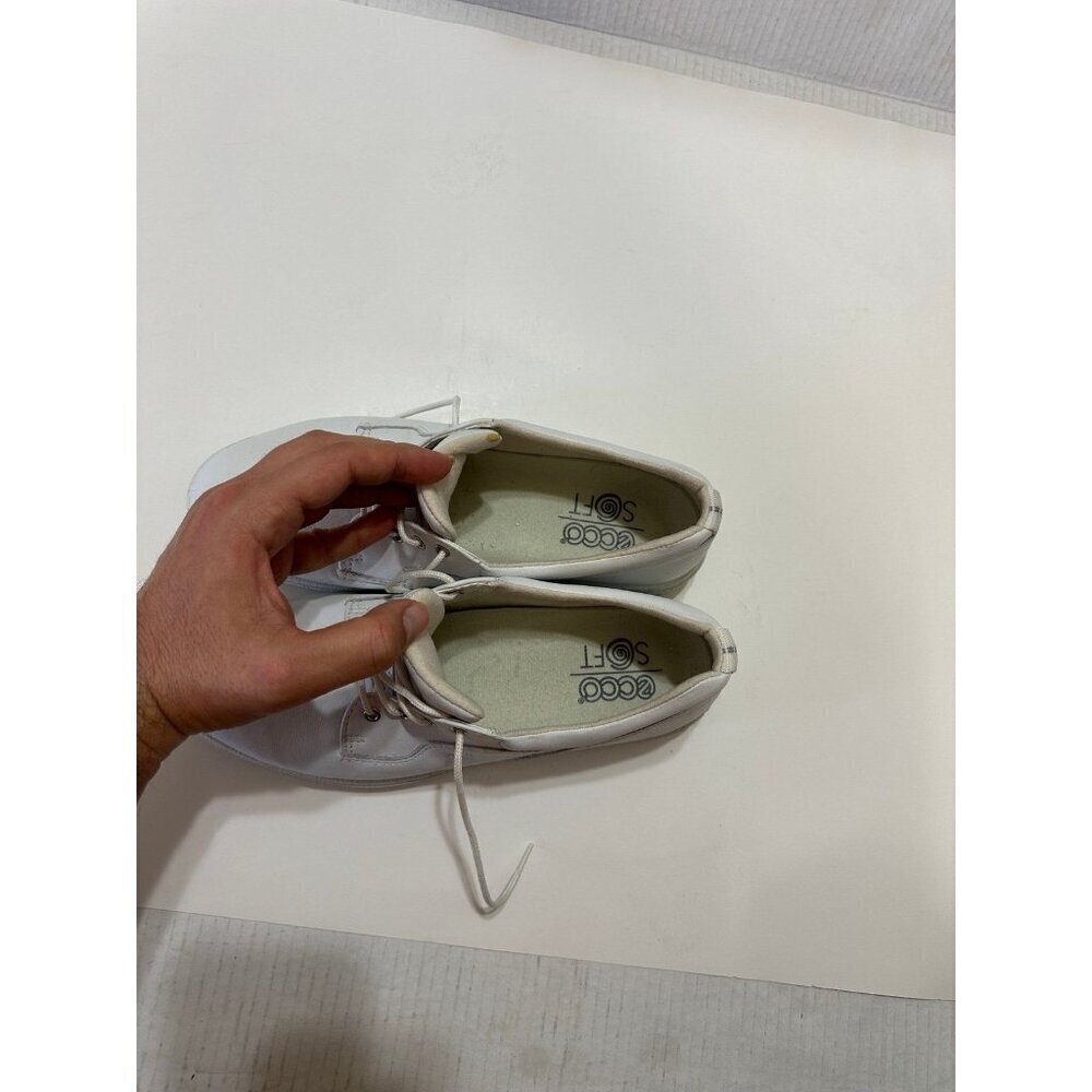 Ecco Soft Women's Leather Lace Up Walking Shoes Beige Size 41 - Picture 6 of 10